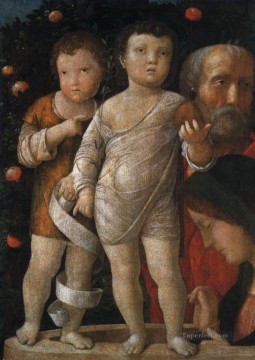  Familia Pintura al %C3%B3leo - La sagrada familia con San Juan, el pintor renacentista Andrea Mantegna